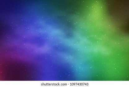 Light Multicolor vector background with galaxy stars. Glitter abstract illustration with colorful cosmic stars. Smart design for your business advert.