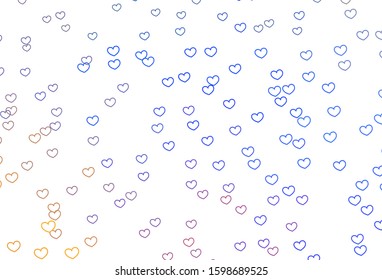 Light Multicolor vector background with hearts. Illustration with hearts in love concept for valentine's day. Design for your business advert of anniversary.