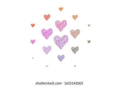 Light Multicolor vector background with hearts. Smart illustration with gradient hearts in valentine style. Design for celebrating of Valentine Day.