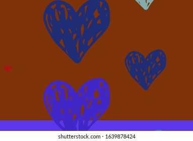 Light Multicolor vector background with hearts. Beautiful celebration style hearts on abstract illustration. Pattern for marriage gifts, congratulations.