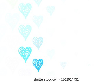 Light Multicolor vector background with hearts. Beautiful abstract hearts on colorful gradient background. Pattern for valentine's ad, booklets.