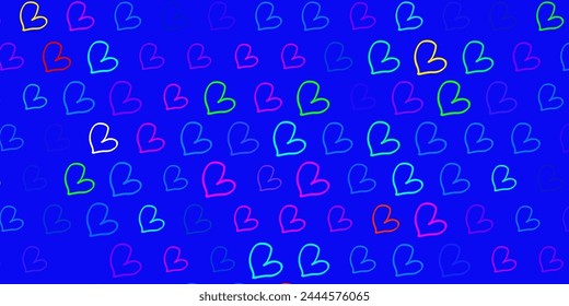 Light Multicolor vector background with hearts. Simple design in abstract style with women rights activism. Simple design for your web site.