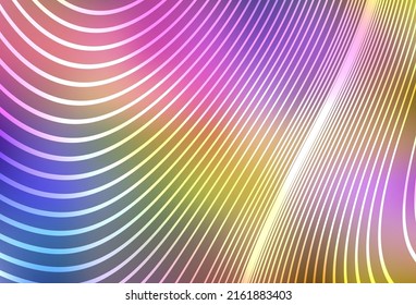 Light Multicolor vector background with lines. Shining colorful illustration in simple curve style. Best design for your business.