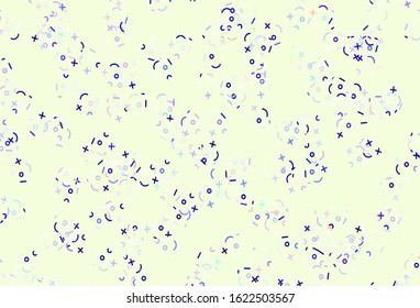 Light Multicolor vector background with math elements. Modern geometrical illustration with numerals. Template for landing page of typography.