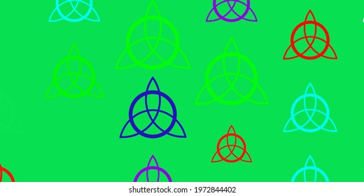 Light Multicolor vector background with occult symbols. Abstract illustration with gothic gradient shapes. Background for esoteric, mystic designs.
