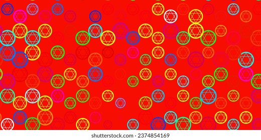 Light Multicolor vector background with occult symbols. Illustration with magical signs of spiritual power. Background for esoteric, mystic designs.