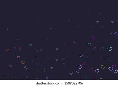 Light Multicolor vector background with Shining hearts. Decorative shining illustration with hearts on abstract template. Pattern for marriage gifts, congratulations.