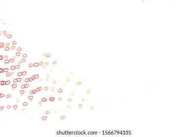 Light Multicolor vector background with Shining hearts. Glitter abstract illustration with colorful hearts in romantic style. Pattern for carnival, festival romantic leaflets.