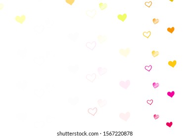 Light Multicolor vector background with Shining hearts. Illustration with hearts in love concept for valentine's day. Pattern for carnival, festival romantic leaflets.