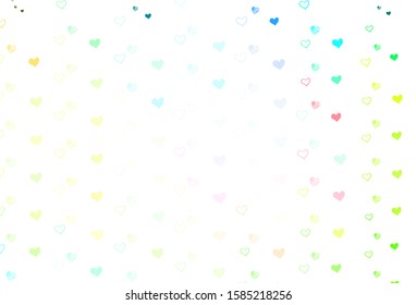 Light Multicolor vector background with Shining hearts. Decorative shining illustration with hearts on abstract template. Design for your business advert of anniversary.