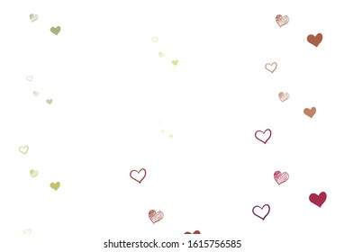 Light Multicolor vector background with Shining hearts. Blurred decorative design in doodle style with hearts. Design for your business advert of anniversary.