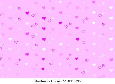 Light Multicolor vector background with Shining hearts. Decorative shining illustration with hearts on abstract template. Pattern for valentine's ad, booklets.