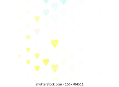 Light Multicolor vector background with Shining hearts. Illustration with shapes of gradient hearts on blur backdrop. Pattern for carnival, festival romantic leaflets.
