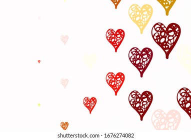 Light Multicolor vector background with Shining hearts. Beautiful celebration style hearts on abstract illustration. Pattern for valentine's ad, booklets.