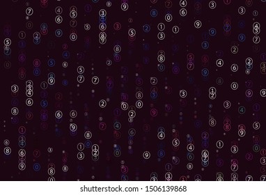 Light Multicolor vector background with signs of numerals. Blurred design in simple style with collection of numerals. Smart design for university advert.