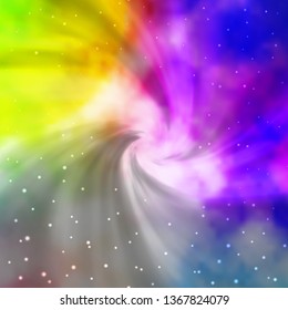 Light Multicolor vector background with small and big stars. Shining colorful illustration with small and big stars. Pattern for websites, landing pages.