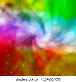 Light Multicolor vector background with small and big stars. Colorful illustration in abstract style with gradient stars. Pattern for wrapping gifts.