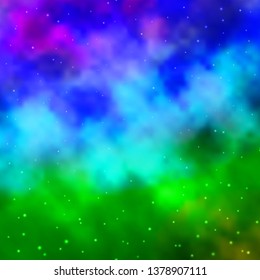 Light Multicolor vector background with small and big stars. Modern geometric abstract illustration with stars. Theme for cell phones.