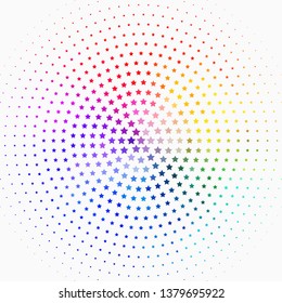 Light Multicolor vector background with small and big stars. Shining colorful illustration with small and big stars. Pattern for wrapping gifts.