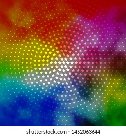Light Multicolor vector background with small and big stars. Blur decorative design in simple style with stars. Best design for your ad, poster, banner.