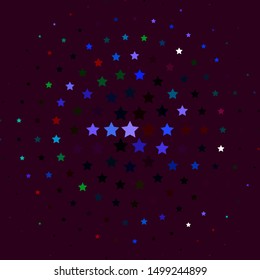 Light Multicolor vector background with small and big stars. Blur decorative design in simple style with stars. Pattern for new year ad, booklets.