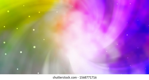 Light Multicolor vector background with small and big stars. Colorful illustration with abstract gradient stars. Pattern for websites, landing pages.