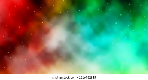 Light Multicolor vector background with small and big stars. Modern geometric abstract illustration with stars. Pattern for websites, landing pages.