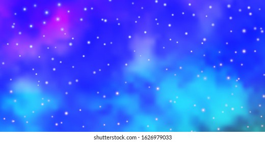 Light Multicolor vector background with small and big stars. Decorative illustration with stars on abstract template. Best design for your ad, poster, banner.