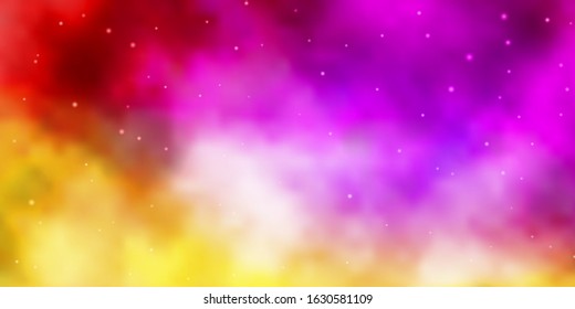 Light Multicolor vector background with small and big stars. Decorative illustration with stars on abstract template. Pattern for websites, landing pages.