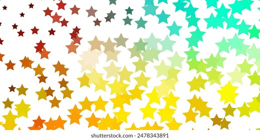 Light Multicolor vector background with small and big stars. Modern geometric abstract illustration with stars. Theme for cell phones.