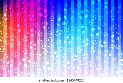 Light Multicolor vector background with soccer balls. Colored illustration with balls on a gradiental backdrop. Pattern for booklets, leaflets of soccer turnament.