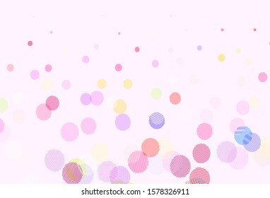 Light Multicolor vector background with spots. Abstract illustration with colored bubbles in nature style. Design for poster, banner of websites.