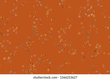 Light Multicolor vector background with straight lines, dots. Glitter abstract illustration with colorful sticks. Pattern for ads, posters, banners.