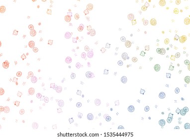 Light Multicolor vector background with tasty food. Abstract background with colorful Fast Food illustrations. Pattern for ads of breakfast, lunch, dinner.