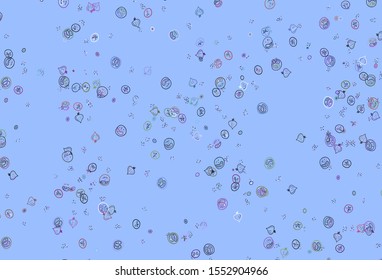 Light Multicolor vector background with tasty food. Decorative illustration with food on abstract template. Pattern for ads of breakfast, lunch, dinner.