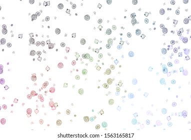 Light Multicolor vector background with tasty food. Decorative illustration with food on abstract template. Pattern for ads of breakfast, lunch, dinner.
