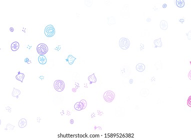 Light Multicolor vector background with tasty food. Glitter abstract sketch with gourmet food. Design for ad, poster, banner of cafes or restaurants.