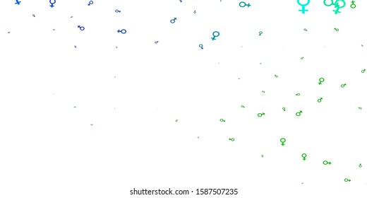 Light Multicolor vector background with woman symbols. Colorful feminism symbols with a gradient in modern style. New design for applications.