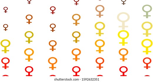 Light Multicolor vector background with woman symbols. Colorful feminism symbols with a gradient in modern style. Elegant background for websites.