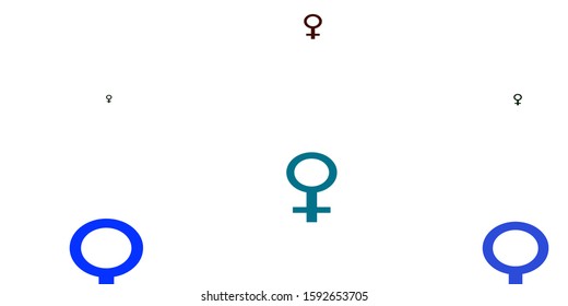 Light Multicolor vector background with woman symbols. Abstract illustration with a depiction of women's power. Background for ui designers.