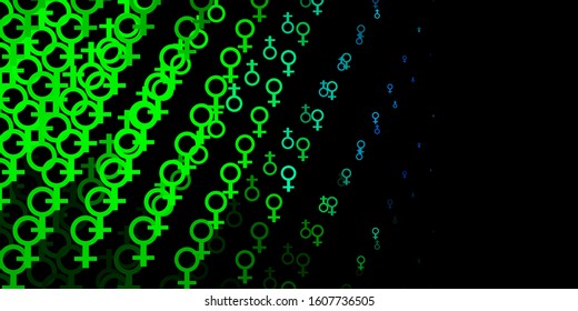 Light Multicolor vector background with woman symbols. Simple design in abstract style with women’s rights activism. Best design to show the power of women.