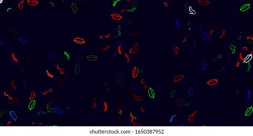 Light Multicolor vector background with woman symbols. Illustration with signs of women's strength and power. Elegant design for wallpapers.