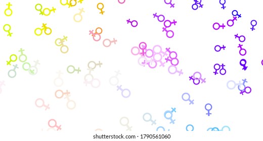 Light Multicolor vector background with woman symbols. Abstract illustration with a depiction of women's power. Best design to show the power of women.