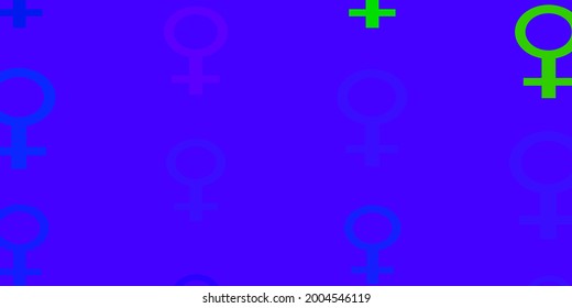 Light Multicolor vector background with woman symbols. Abstract illustration with a depiction of women's power. Background for ui designers.