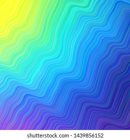 Light Multicolor vector background with wry lines. Creative illustration in halftone style with gradient. Colorful wave pattern for your design.