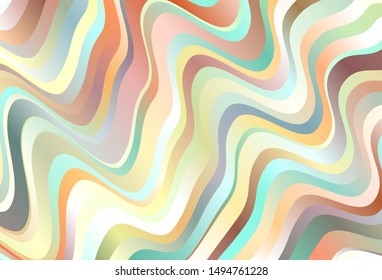 Light Multicolor vector background with wry lines. A sample with colorful lines, shapes. Colorful wave pattern for your design.