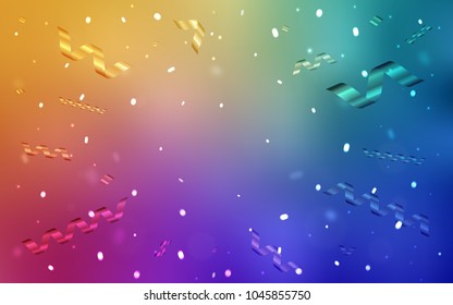 Light Multicolor vector background with xmas confetti. Glitter abstract illustration with colorful confetti, ribbons. The pattern can be used for birthday gifts, congratulations.