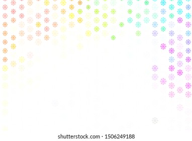 Light Multicolor vector background with xmas snowflakes. Modern geometrical abstract illustration with snowflakes. Pattern for new year websites.