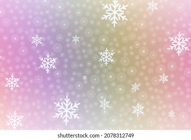 Light Multicolor vector background in Xmas style. Design in Xmas style with Xmas balls, snowflakes. Pattern for booklets, leaflets of education.