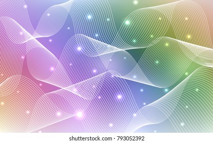 Light Multicolor vector background with xmas confetti. Modern geometrical abstract illustration with carnival ribbons. Beautiful design for your business advert of anniversary.